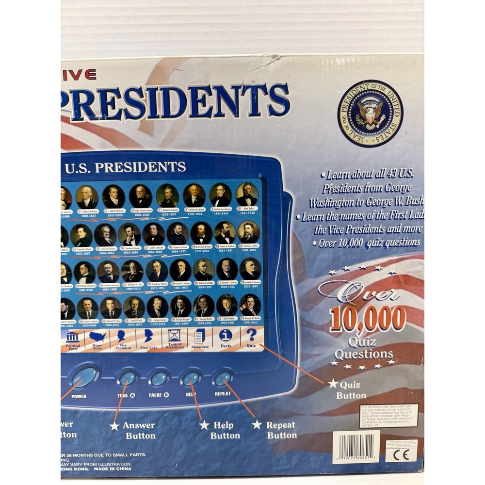 KB Toys Interactive US Presidents Toys Electronic Learning 2001 Vintage New! - Picture 6 of 8